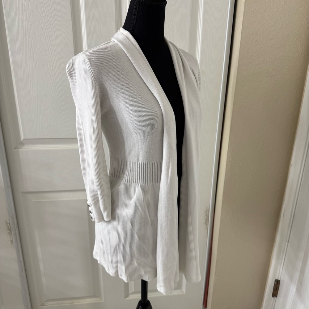 White Open Front Cardigan - image 3